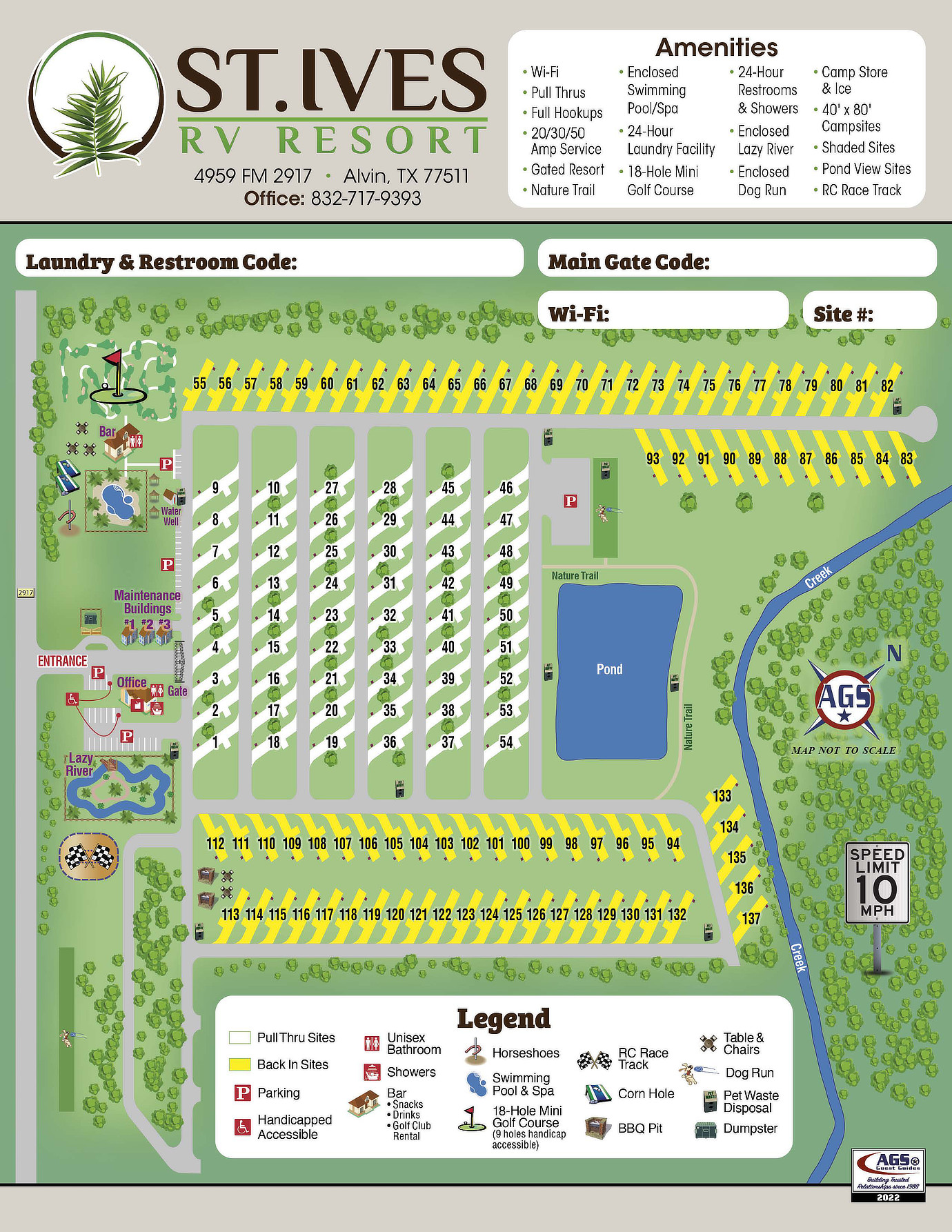 St. Ives RV Resort Site Map Rules